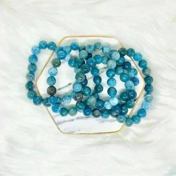 Ocean Blue Apatite Stone Bracelet - Picture 2 of 7